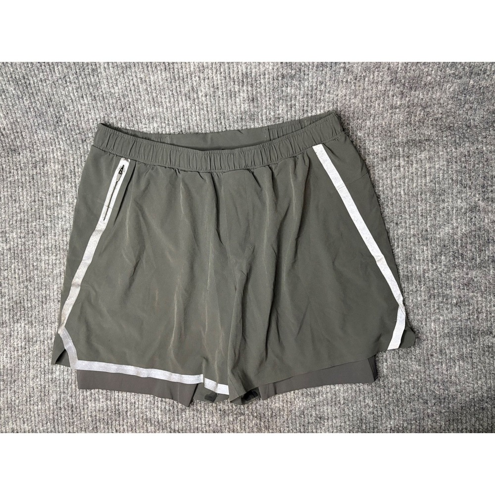 Lululemon Surge Short Lined 2 in 1 Men's XL Gray Running Athletic Shorts 6"